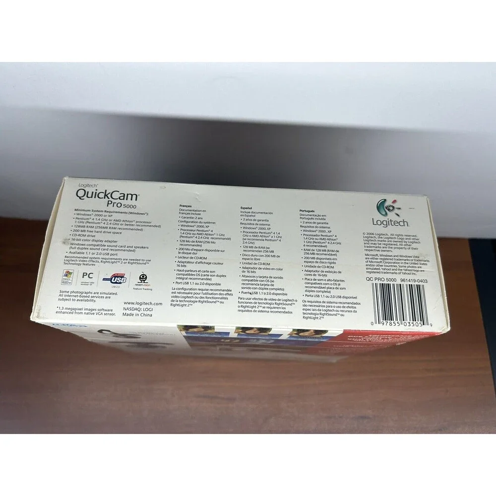 Logitech QuickCam Pro 5000 Webcam Windows 2000, XP OR VISTA